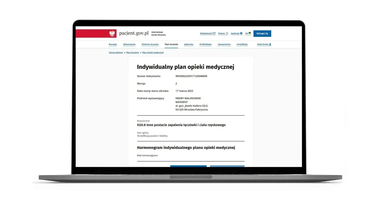Indywidualny Plan Opieki Medycznej IKP