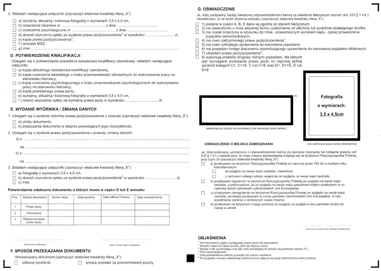 Checklista dokumentów do rejestracji PWDL
